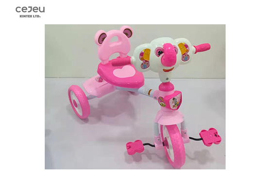 O triciclo da equitação da criança da idade 3 carregou 25kg o plástico cor-de-rosa Trike com o pedal de piscamento